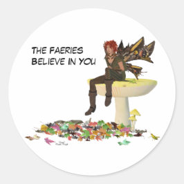 Irish Boy Fairy auf Mushroom Stickers
