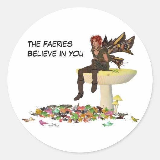 Irish Boy Fairy auf Mushroom Stickers (Vorderseite)