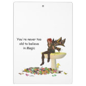 Irish Boy Fairy in Mushroom Clipboard Klemmbrett (Rückseite)