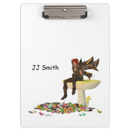 Irish Boy Fairy in Mushroom Clipboard Klemmbrett