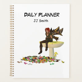 Irish Boy Fairy On Mushroom Daily Planner Planer