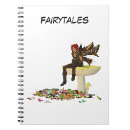Irish Boy Fairy On Mushroom Spiral Foto Notebook Notizblock