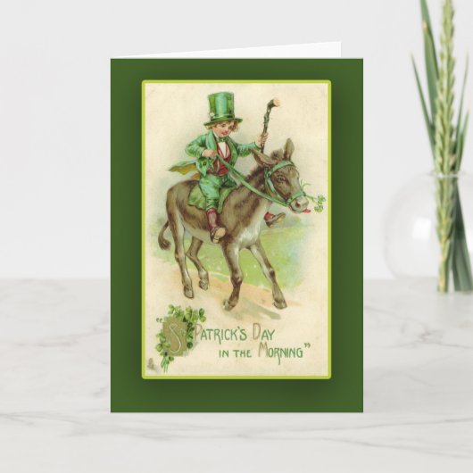 Irish Boy on Donkey St. Patrick's Day Cards Karte (Vorderseite)