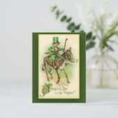 Irish Boy on Donkey St. Patrick's Day Cards Postkarte (Stehend Vorderseite)
