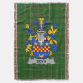 Irish Boyd (of Danson) Coat of Arms Familienwappen Decke (Vorderseite Vertikal)