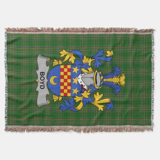 Irish Boyd (of Danson) Coat of Arms Familienwappen Decke (Vorderseite)