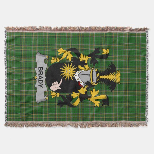 Irish Brady oder McBrady Coat of Arms Familienwapp Decke (Vorderseite)