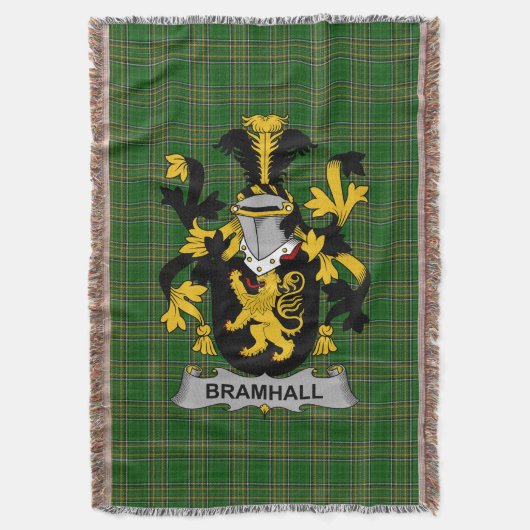 Irish Bramhall Coat of Arms Familienwappen Irland Decke (Vorderseite Vertikal)