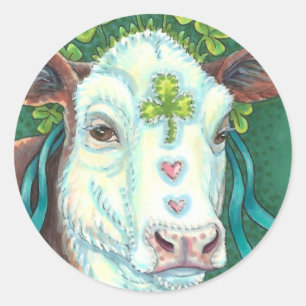 IRISH BRED ST. PATRICK'S DAHEIFER, KLEEBLATT COW RUNDER AUFKLEBER