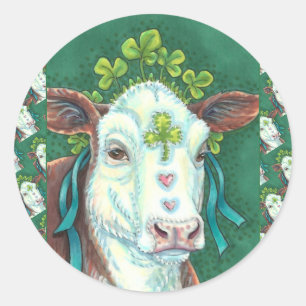 IRISH BRED ST. PATRICK'S DAHEIFER, KLEEBLATT COW RUNDER AUFKLEBER
