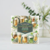 Irish Brews & Cheers St. Patrick's Day Party Einladung (Stehend Vorderseite)