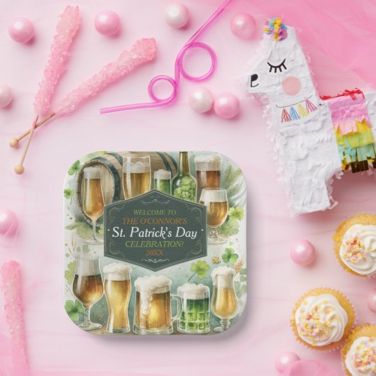 Irish Brews & Cheers St. Patrick's Day Party Pappteller (Party)