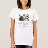 Irish Bride Squad Gothic Green Skull & Rose T-Shirt (Vorderseite)
