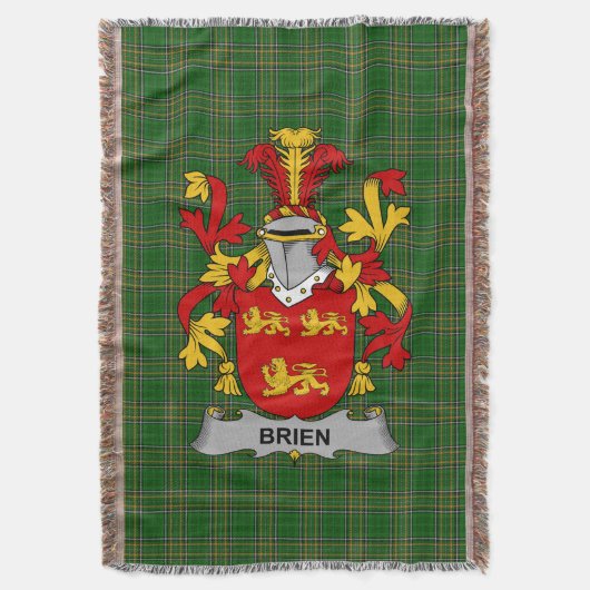 Irish Brien oder Bryan Coat of Arms Familienwappen Decke (Vorderseite Vertikal)