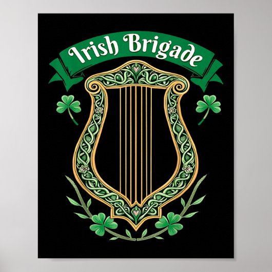 Irish Brigade Celtic Harp Heritage Poster (Vorne)