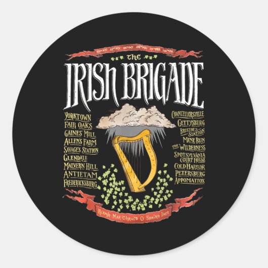 Irish Brigade Ziviler Krieg Runder Aufkleber (Vorderseite)