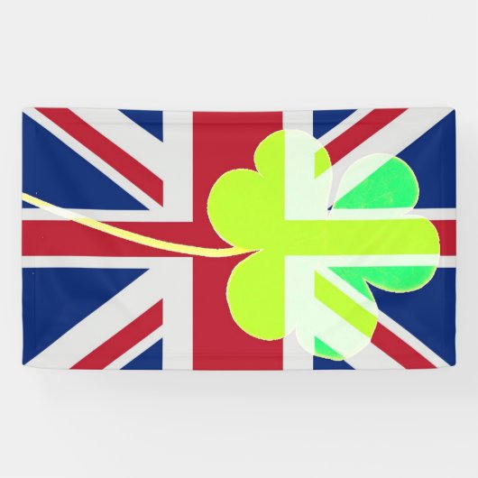 Irish British Flag Kleeblatt Clover St. Patrick Banner (Horizontal)