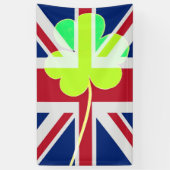 Irish British Flag Kleeblatt Clover St. Patrick Banner (Vertikal)