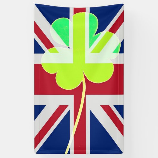 Irish British Flag Kleeblatt Clover St. Patrick Banner (Vertikal)