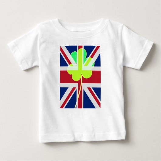 Irish British Flag Kleeblatt Clover St Patrick Ver Baby T-shirt (Vorderseite)