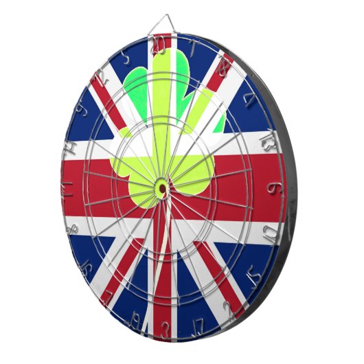 Irish British Flag Kleeblatt Clover St Patrick Ver Dartscheibe (Vorderseite rechts)
