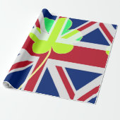 Irish British Flag Kleeblatt Clover St Patrick Ver Geschenkpapier (Ungerollt)