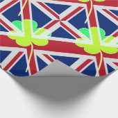 Irish British Flag Kleeblatt Clover St Patrick Ver Geschenkpapier (Ecke)