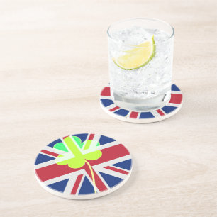 Irish British Flag Kleeblatt Clover St Patrick Ver Getränkeuntersetzer