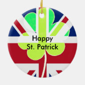 Irish British Flag Kleeblatt Clover St Patrick Ver Keramikornament (Hinten)