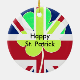Irish British Flag Kleeblatt Clover St Patrick Ver Keramikornament