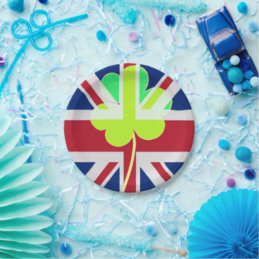 Irish British Flag Kleeblatt Clover St Patrick Ver Pappteller (Party)
