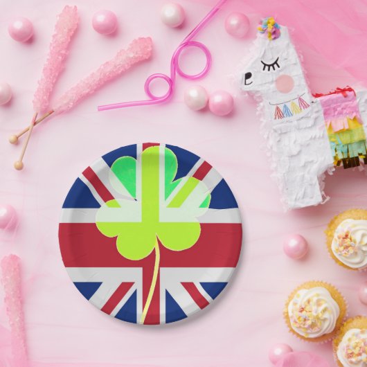 Irish British Flag Kleeblatt Clover St Patrick Ver Pappteller (Party)