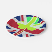 Irish British Flag Kleeblatt Clover St Patrick Ver Pappteller (Schrägansicht)