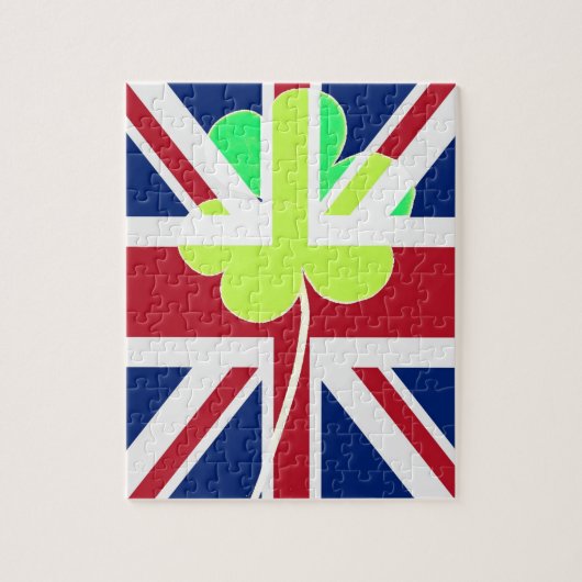 Irish British Flag Kleeblatt Clover St Patrick Ver Puzzle (Vertikal)