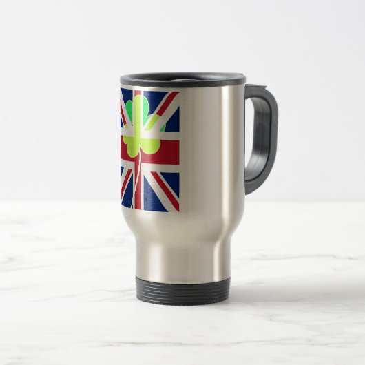 Irish British Flag Kleeblatt Clover St Patrick Ver Reisebecher (VorderseiteRechts)