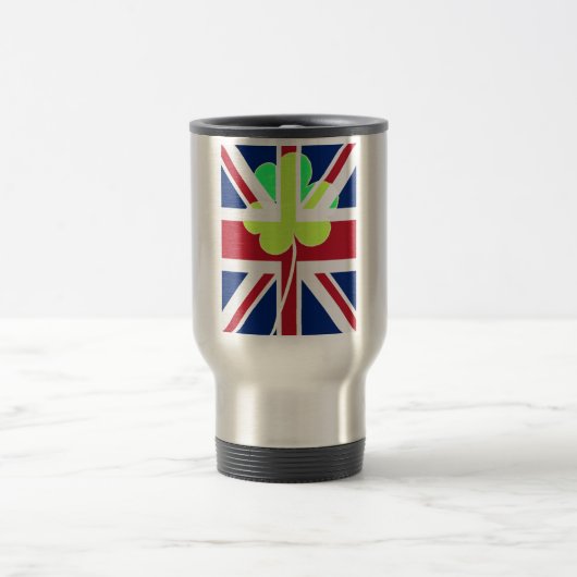 Irish British Flag Kleeblatt Clover St Patrick Ver Reisebecher (Mittel)