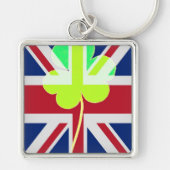 Irish British Flag Kleeblatt Clover St Patrick Ver Schlüsselanhänger (Vorne)