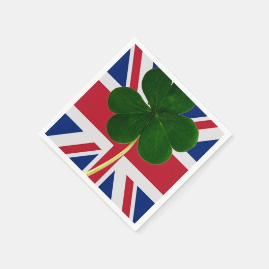 Irish British Flag Kleeblatt Clover St Patrick Ver Serviette (Ecke)