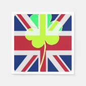 Irish British Flag Kleeblatt Clover St Patrick Ver Serviette (Vorderseite)