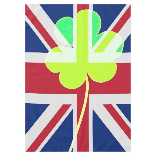 Irish British Flag Kleeblatt Clover St Patrick Ver Tischdecke (Vorderseite)