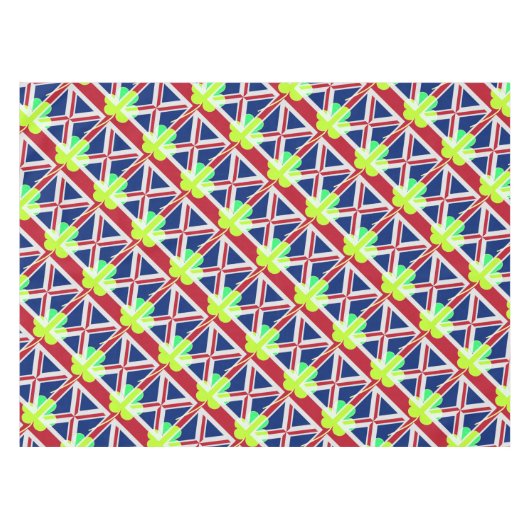 Irish British Flag Kleeblatt Clover St Patrick Ver Tischdecke (Vorderseite (Horizontal))