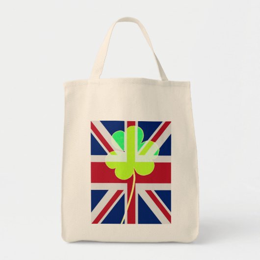 Irish British Flag Kleeblatt Clover St Patrick Ver Tragetasche (Vorne)