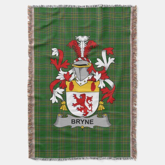 Irish Bryne oder Brinn Coat of Arms Familienwappen Decke (Vorderseite Vertikal)