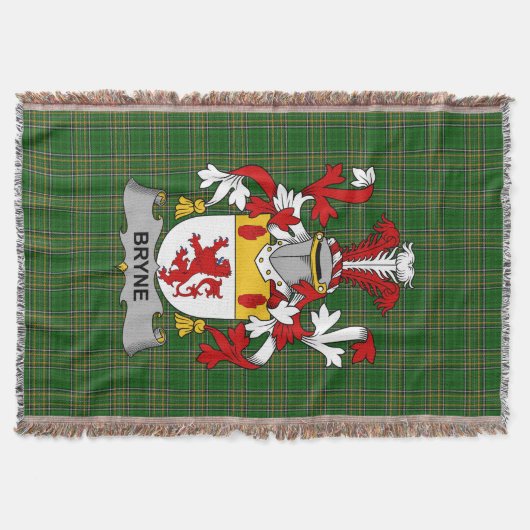 Irish Bryne oder Brinn Coat of Arms Familienwappen Decke (Vorderseite)