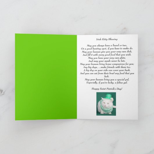Irish Bubba Kitty Blessing Karte (Innenseite)