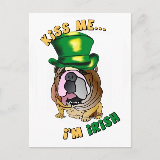 Irish Bulldog Postcard Postkarte (Vorderseite)