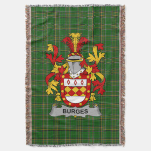 Irish Burges Coat of Arms Familienwappen Irland Decke