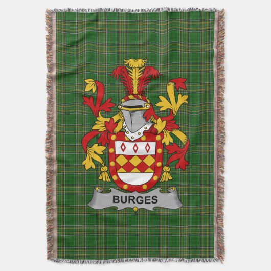 Irish Burges Coat of Arms Familienwappen Irland Decke (Vorderseite Vertikal)