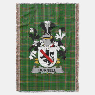Irish Burnell Coat of Arms Familienwappen Irland Decke