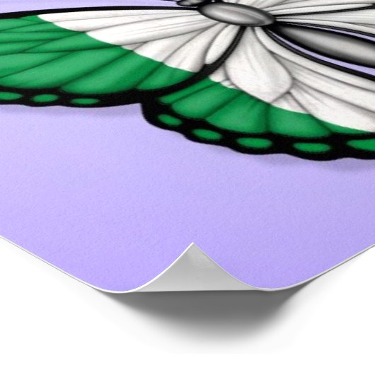 Irish Butterfly Flag auf Lila Poster (Ecke)